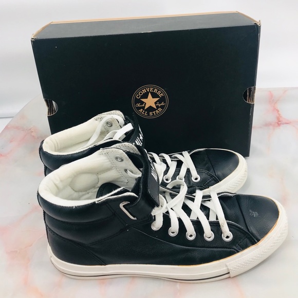 black leather converse size 10